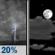 Tuesday Night: Slight Chance Showers And Thunderstorms then Partly Cloudy